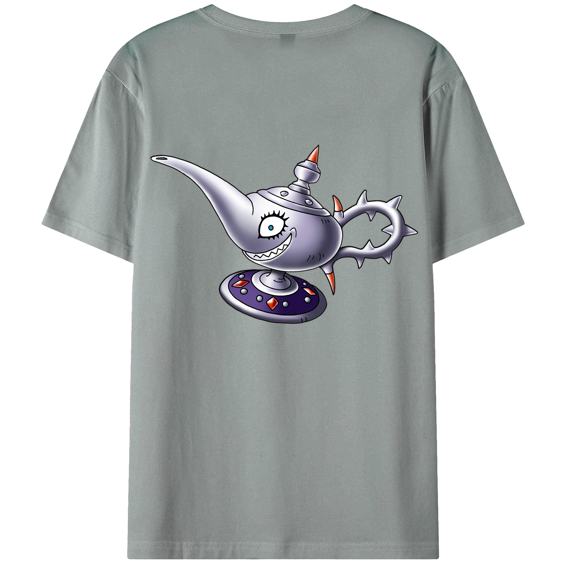 （画像用） ドラゴンクエスト Doragon Kuesuto Dragon Quest 綿100％ メンズ半袖Tシャツ（バックプリント） 通気性